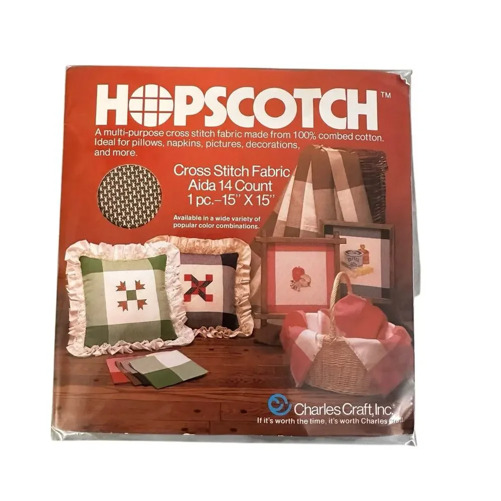 Charles Craft Lot of 5 Hopscotch Cross Stitch Fabric Aida 14 count 15